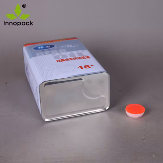 F 스타일 1갤런 생철판 인쇄된 사각형 페인트 양철 캔(손잡이와 뚜껑 포함)